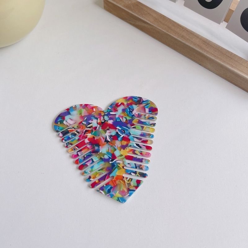Women'S Fashion Cute Heart-Shaped Anti-Static Acetate Sheet Hairdressing Comb