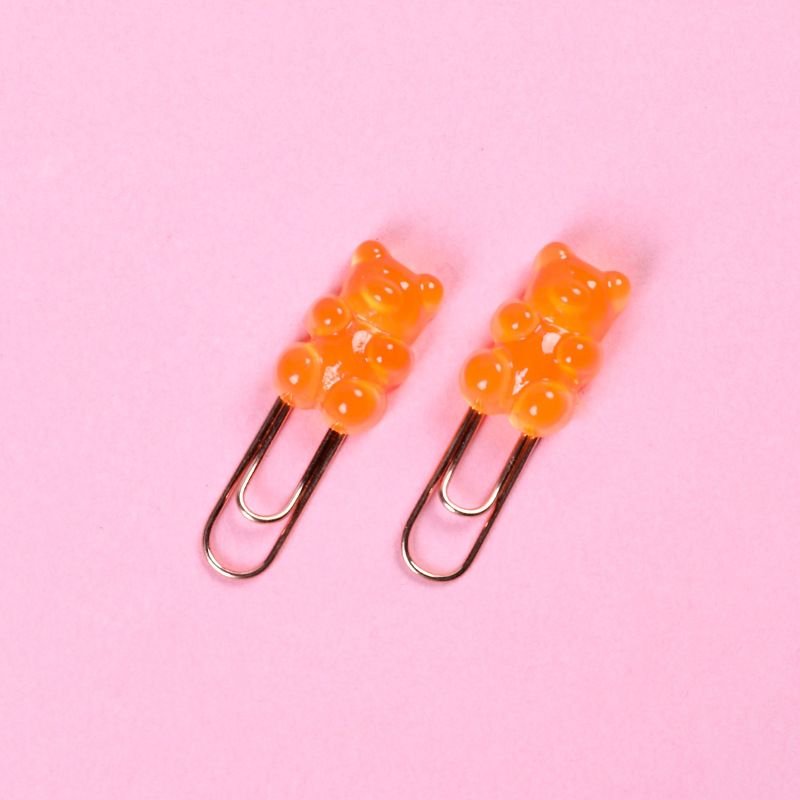 2pcs/set Creative Office Stationery Color Animal Cartoon Bear Paper Clips