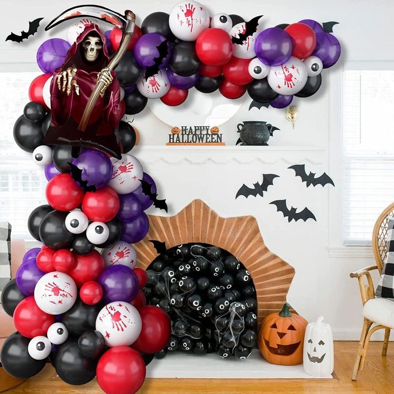 Halloween Balloon Chain Arch Set Blood Handprint Party Balloon Decoration
