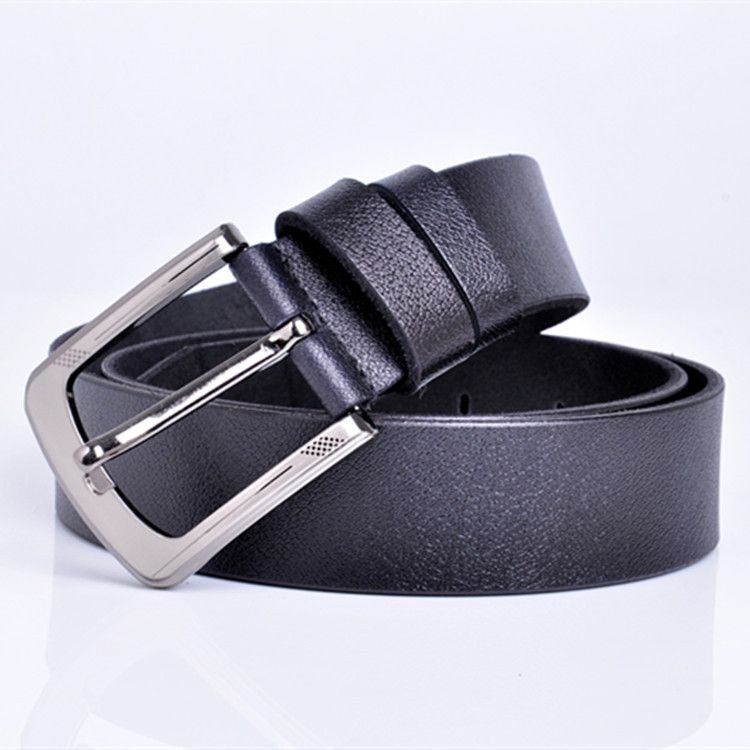 Men Fashion Alloy Pin Buckle Leather Belt