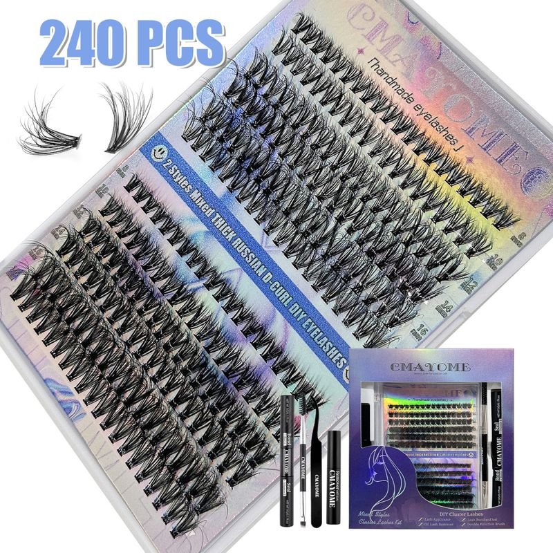 DIY Single Cluster Mixed Thick False Eyelashes