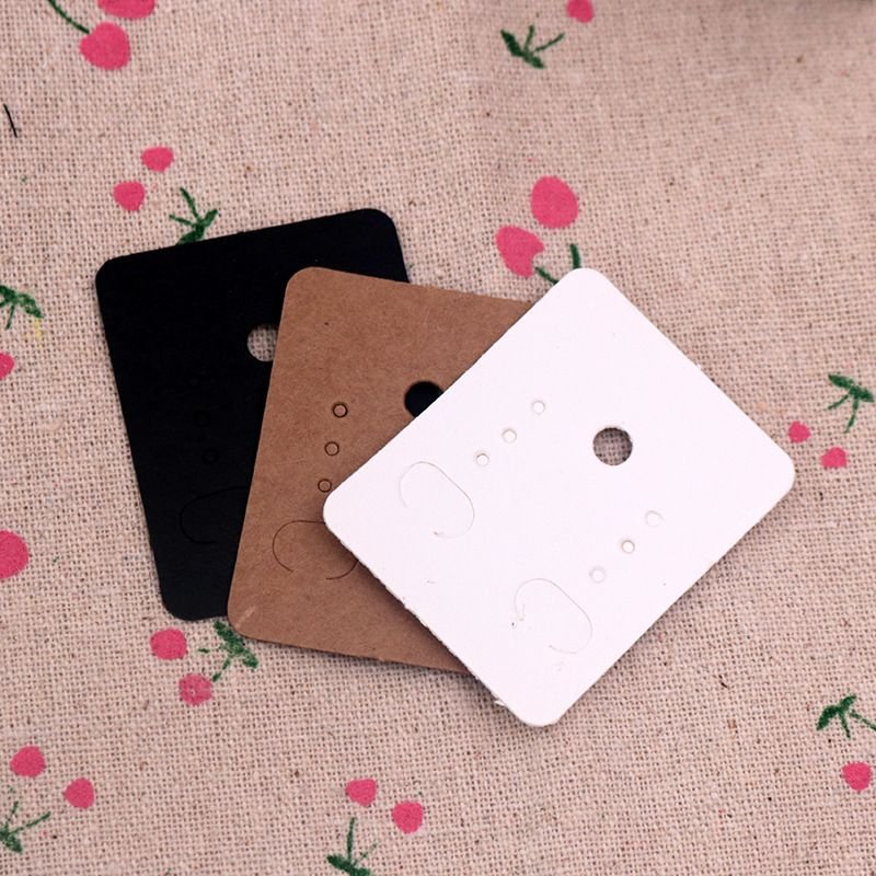 Earring Jewelry Packaging Blank Kraft Paper Card 3.8*4.8cm Jewelry Accessories Cardboard