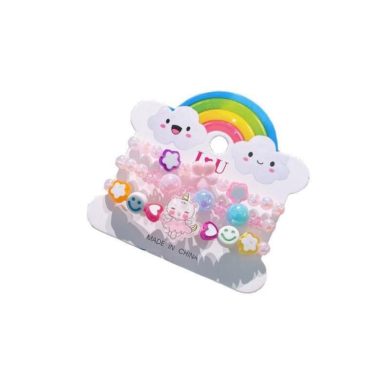 Kids Girls Cute Sweet Cartoon Acrylic Bracelet Set