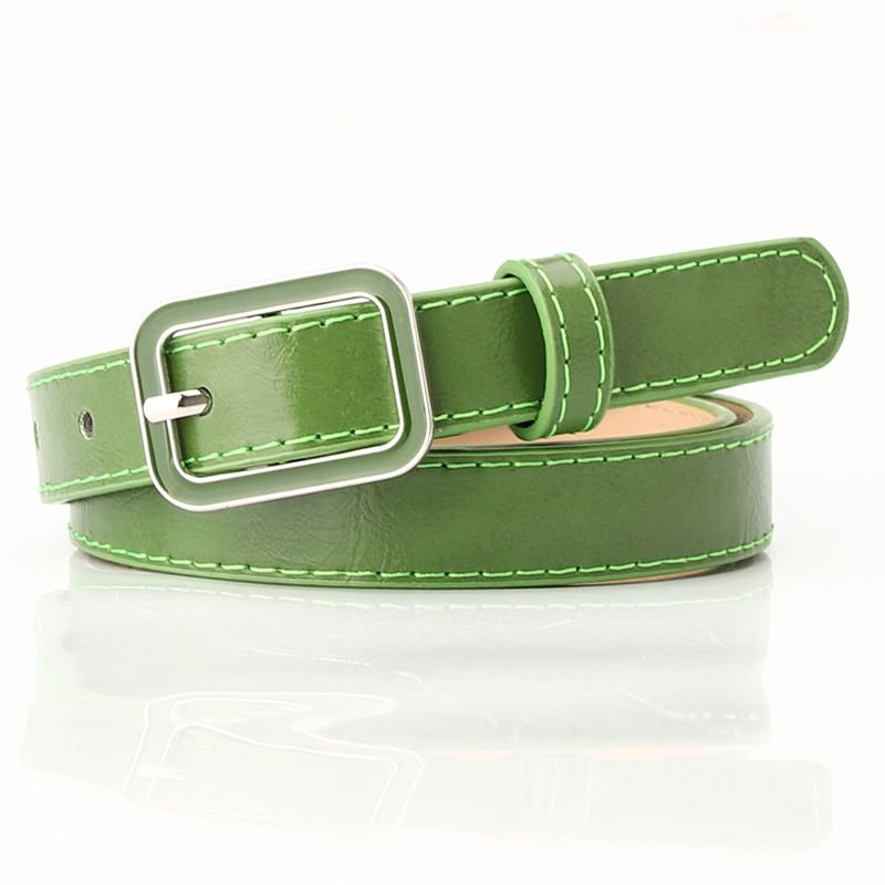 Women Fashion Oil Dropping Square Buckle Dress Decorative Belt