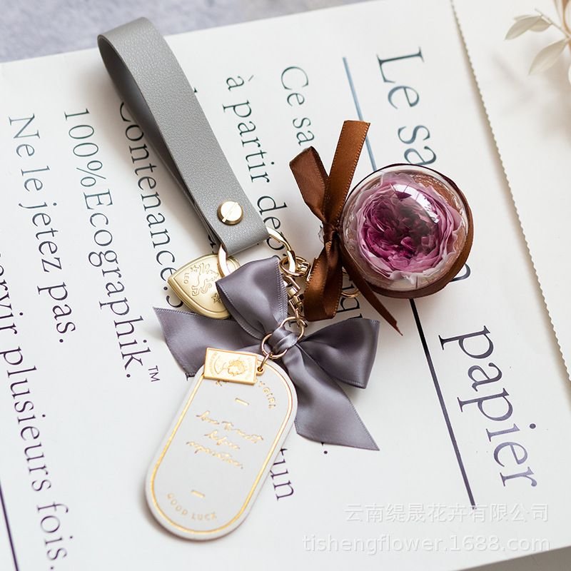 Eternal Flower Keychain Rose Gift Box