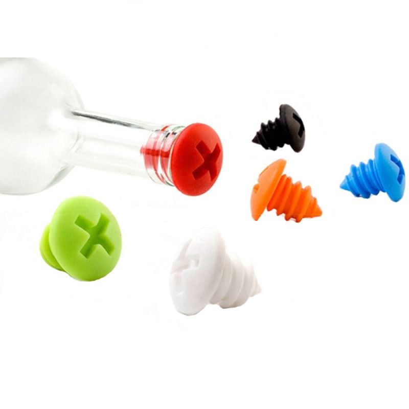Home Simple Creative Screw Shape Red Wine Preservation Silicone Bottle Stopper