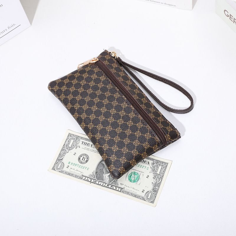 Women Fashion Old Flower Zipper Long Purses