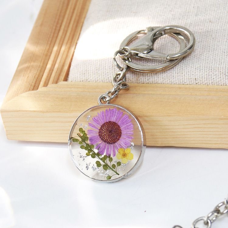 Women Fashion Simple Dried Flower Key Chain 6-Bag