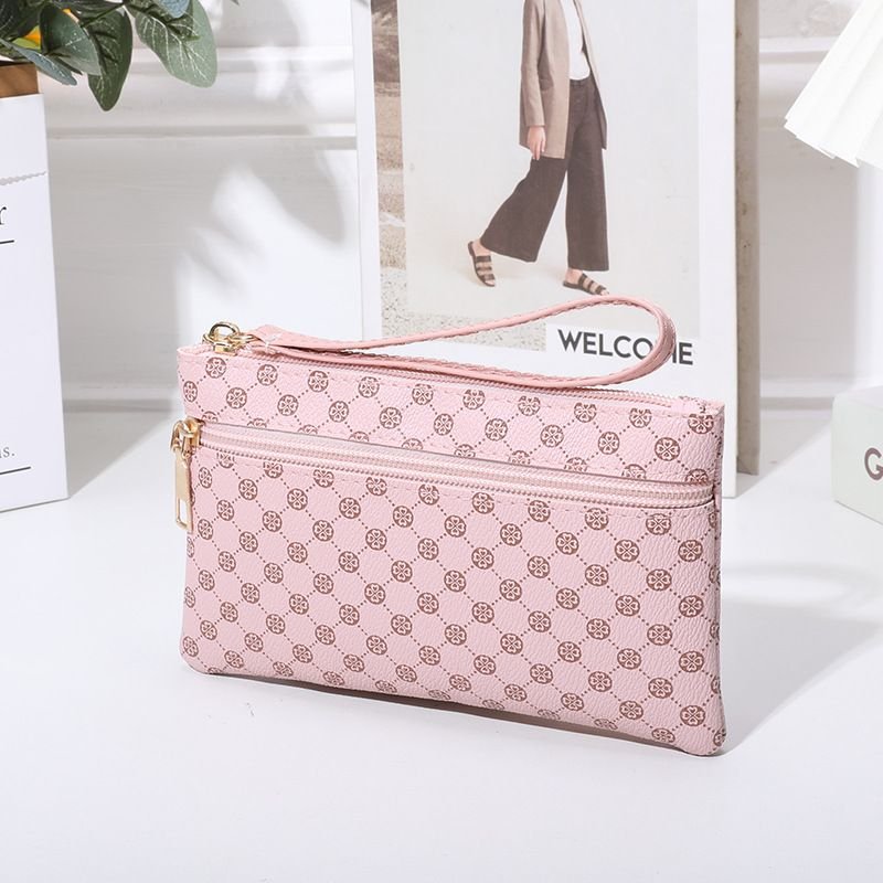Women Fashion Old Flower Zipper Long Purses