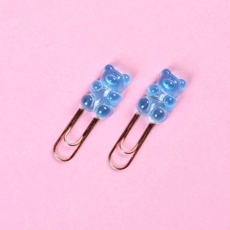 2pcs/set Creative Office Stationery Color Animal Cartoon Bear Paper Clips
