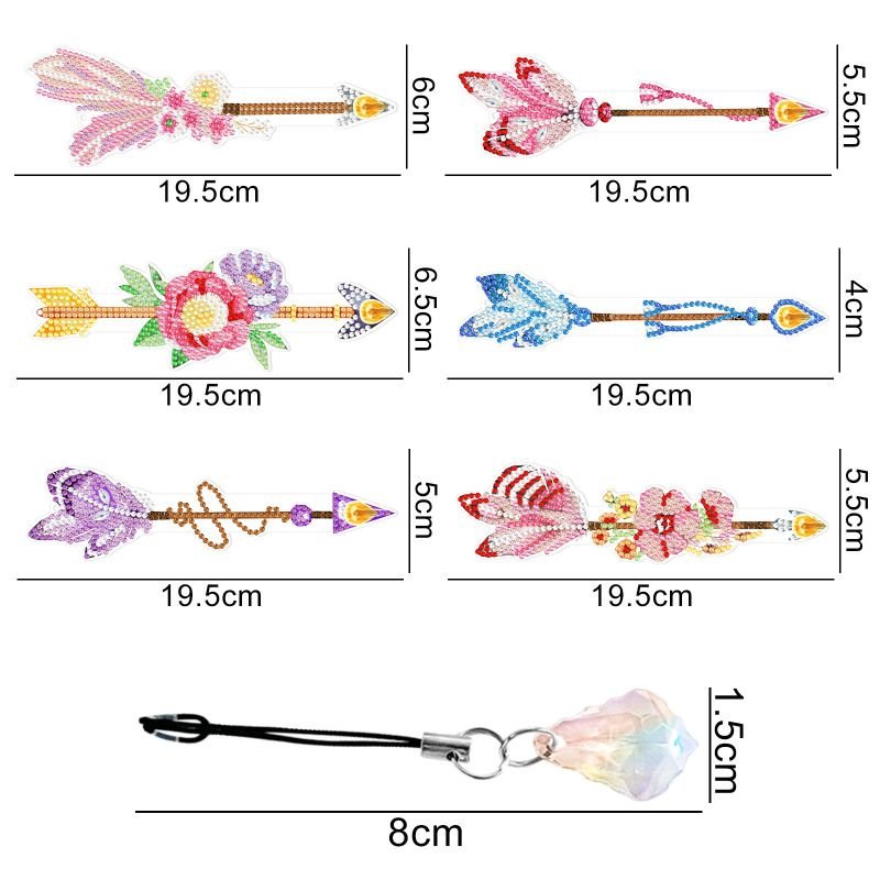 Diamond Painting Feather Bookmark Crystal Pendant Handmade Pendant Set