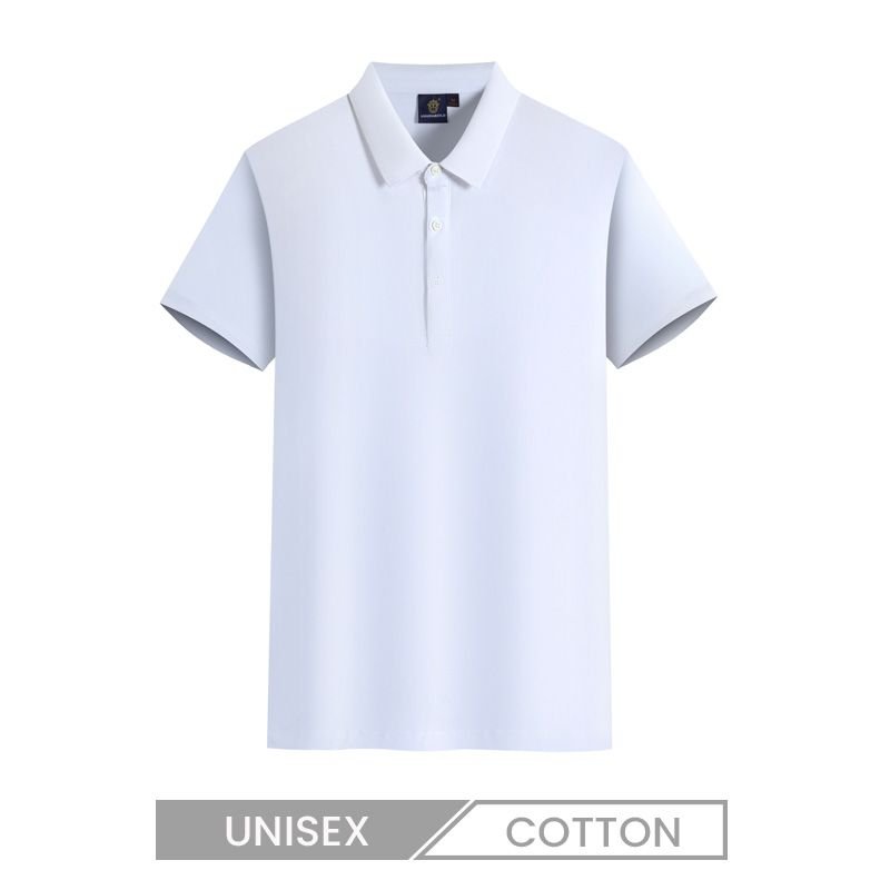Men Women Unisex 210g Combed Cotton Solid Color Lapel Polo Shirt