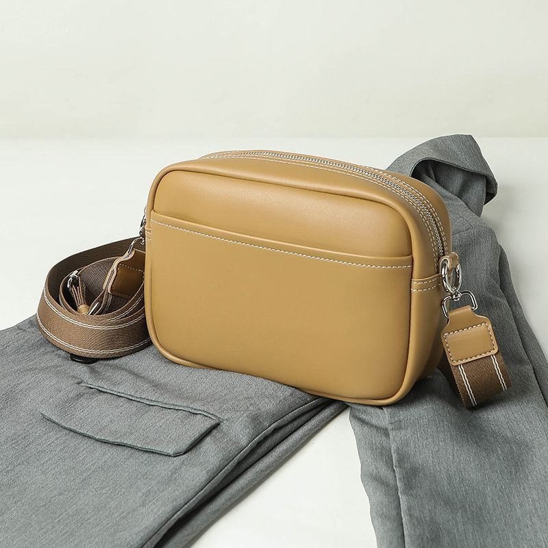 Simple Solid Color Large Capacity Wide Shoulder Bag