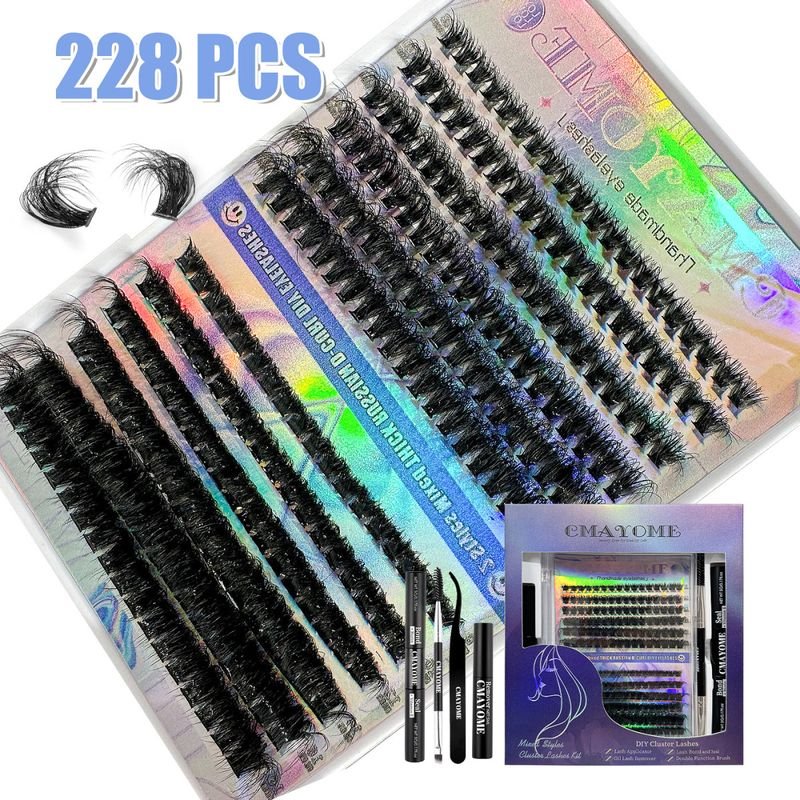 DIY Single Cluster Mixed Thick False Eyelashes