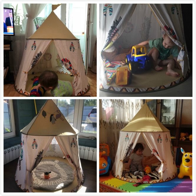 Kid Portable Indian Lion Castle Tent House
