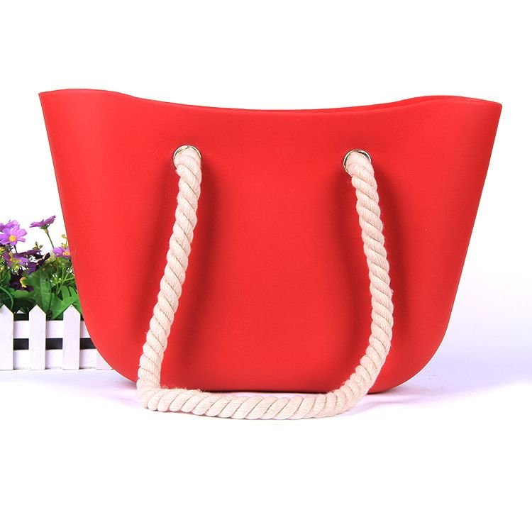 Fashion Solid Color Tpe Large Capacity Tote Bag