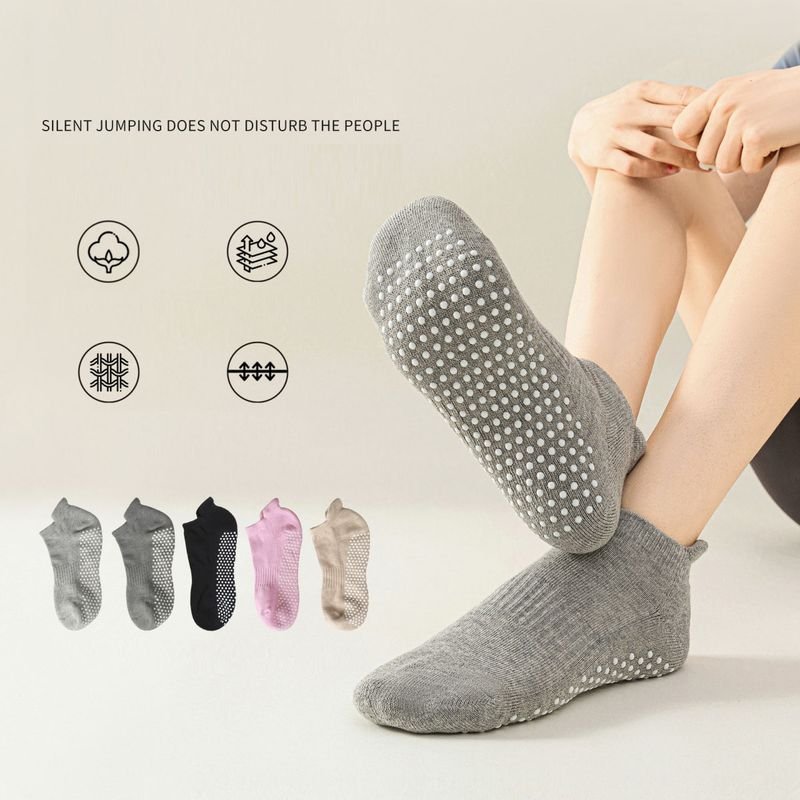 Professional Yoga Pilates Indoor Fitness Non-Slip Thickened Towel Bottom Floor Socks Ankle Socks Custom