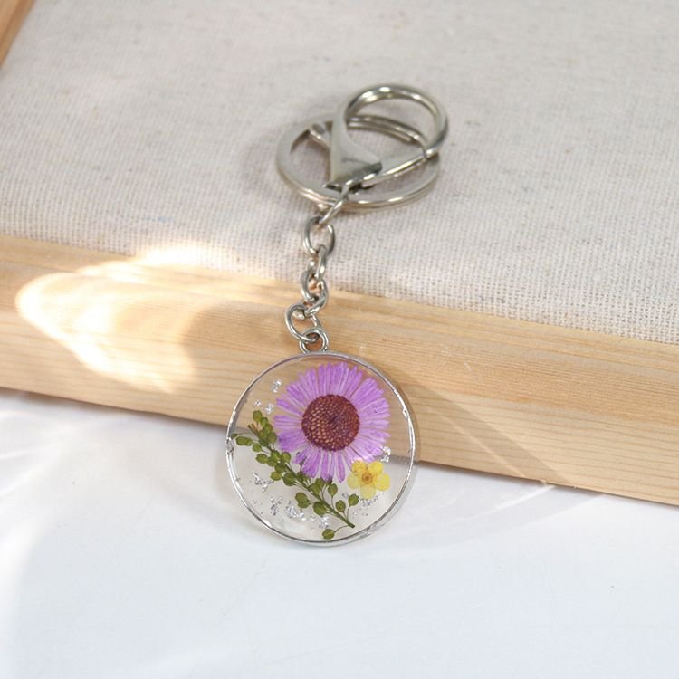 Women Fashion Simple Dried Flower Key Chain 6-Bag
