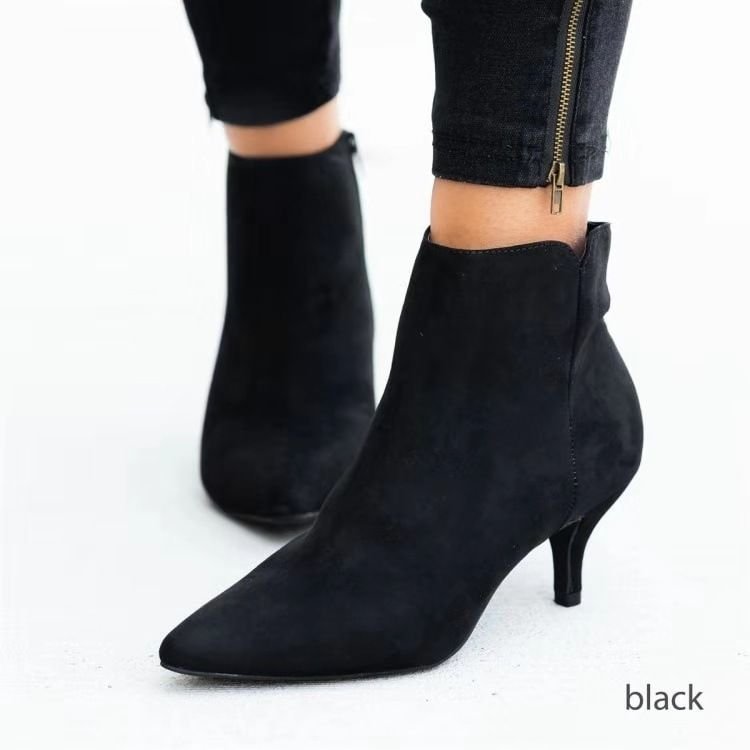 Women Fashion Leopard Snake Print Pointed Heel Ankle Boots