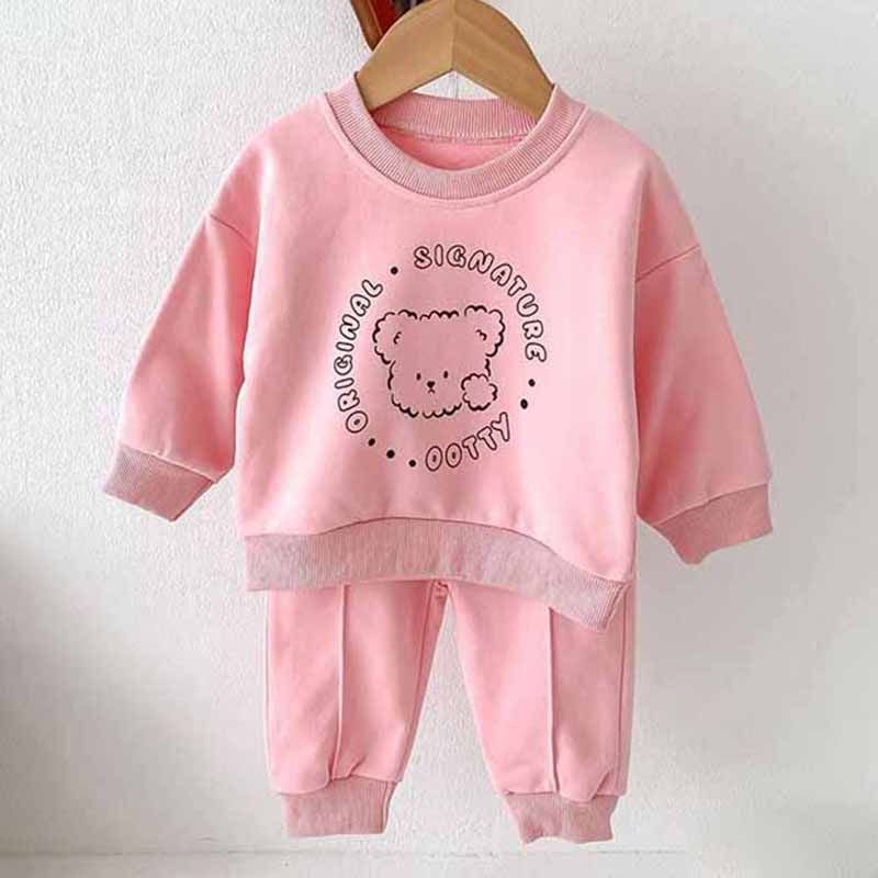 Kids Baby Boys Girls Casual Cute Cartoon Alphabet Print Long Sleeve Sweatshirts Trousers Sets