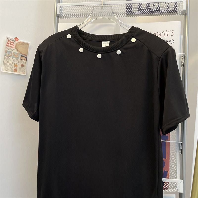 Men Fashion Casual Basic Solid Color Short Sleeve Round Neck T-Shirt