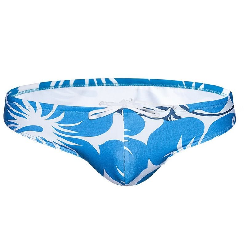 Men Fashion Drawstring Floral Printing Surf Swimwear