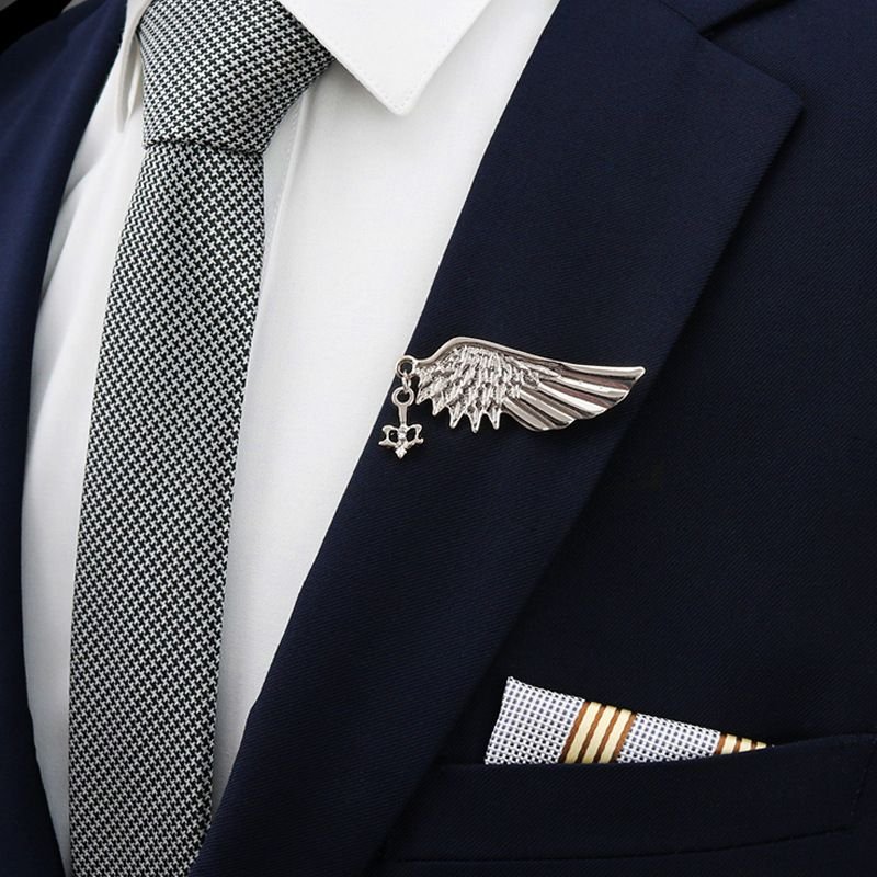 Simple Creative Unisex Suit Shirt Jacket Angel Brooch Accessories