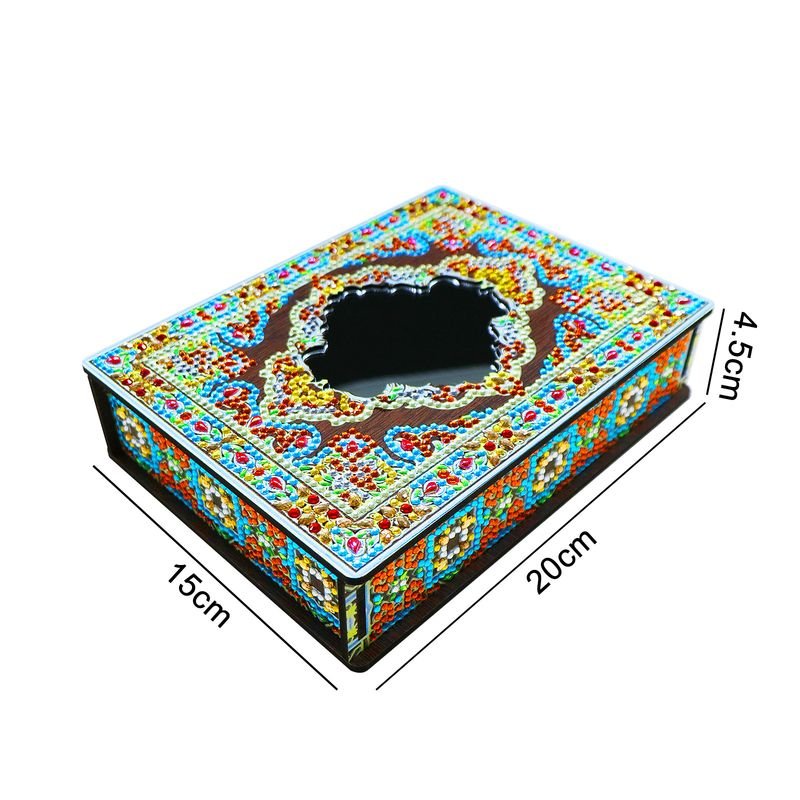 Handmade DIY Diamond Painting Crystal Diamond Mandala Pattern Storage Box With Mirror