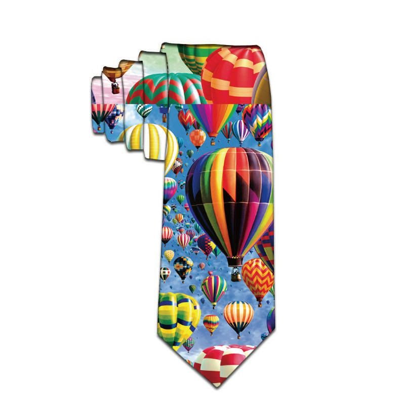 Women Fashion Cartoon Stripe Teeth Print Business Tie