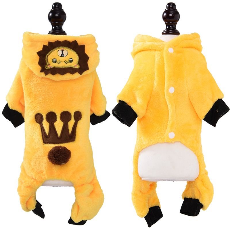 Autumn Winter Dog Clothes Warm Thickened Coral Fleece Pet Clothing