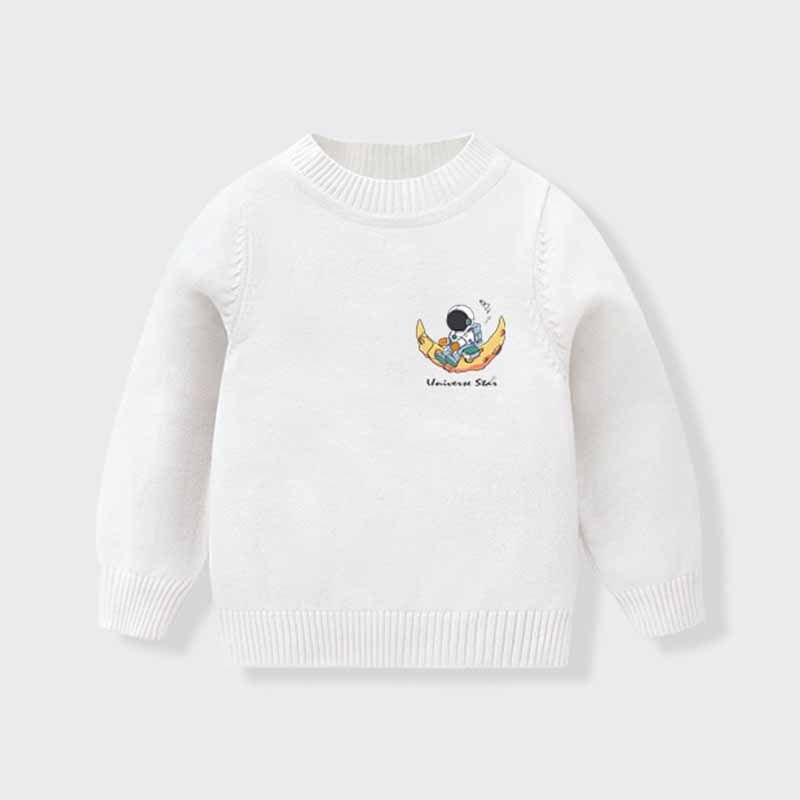 Kids Baby Boys Girls Winter Casual Cute Cartoon Print Long Sleeve Knitwear Sweater