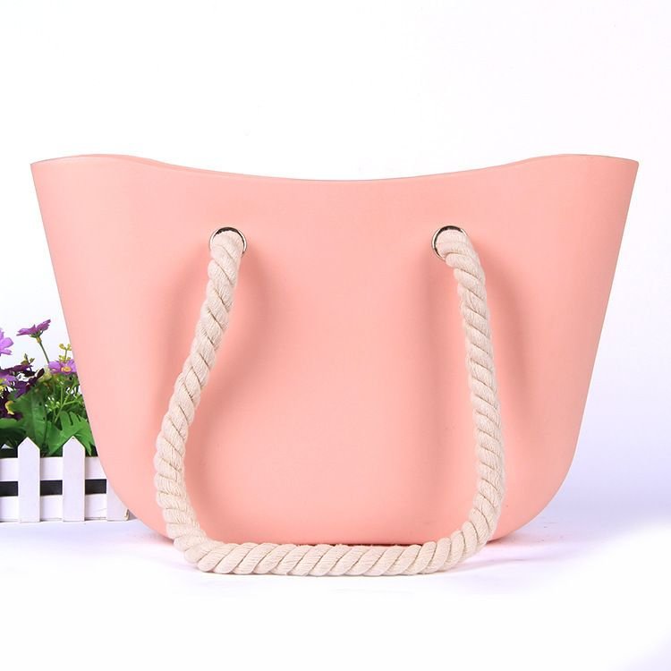 Fashion Solid Color Tpe Large Capacity Tote Bag