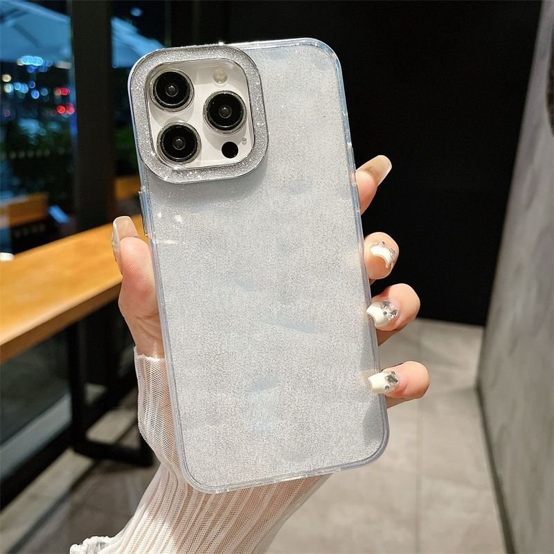 Women Fashion Star Water Ripple Flash Diamond Lens Apple Mobile Phone Protective Case