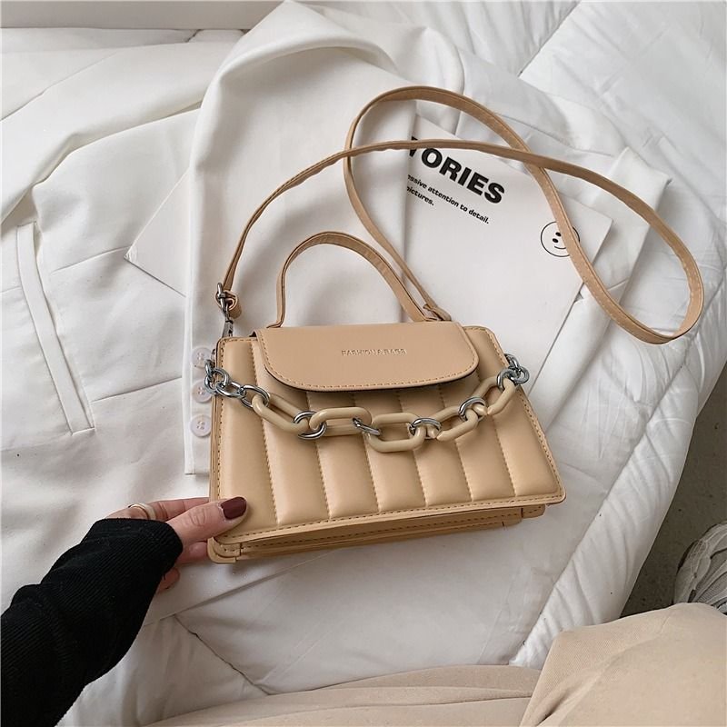 Fashion Solid Color Chain Shoulder Bag