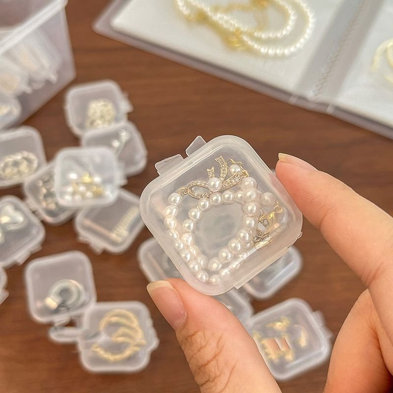 Fashion Plastic Transparent Mini Square Jewelry Earrings Packaging Storage Box With Lid