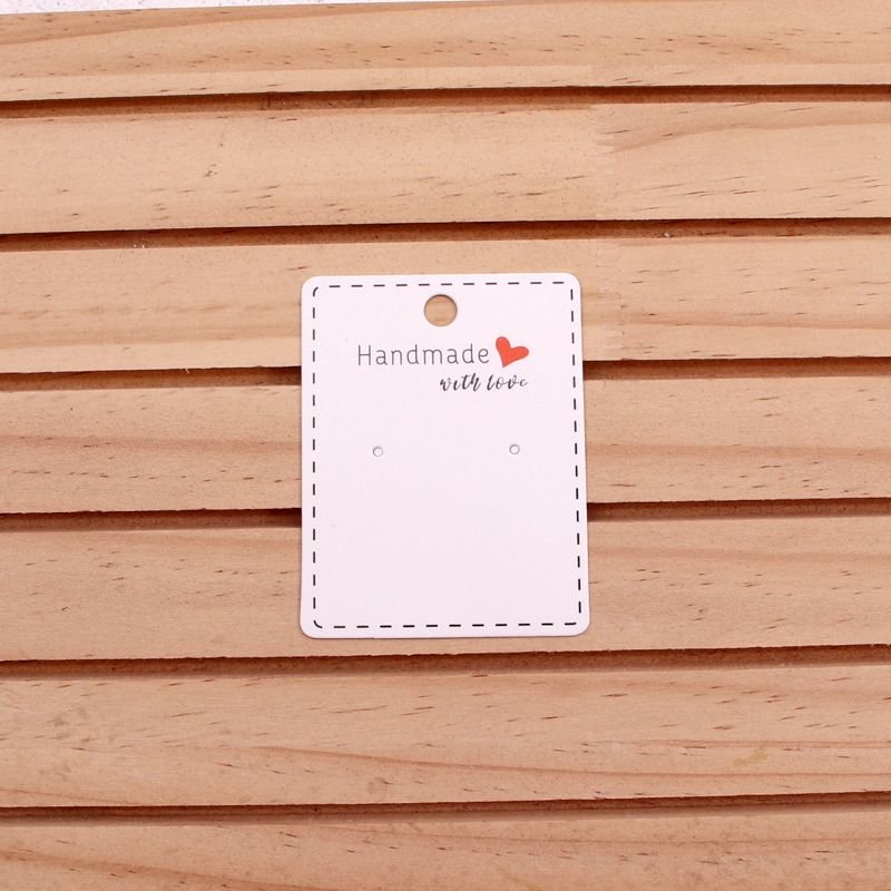 White Cardboard Earrings Necklace Display Jewelry Packaging Paper Card Tags