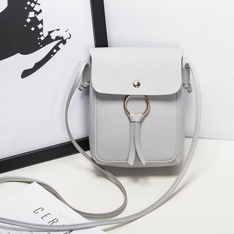 Women Fashionable Simple Solid Color Flap Magnetic Buckle Square Crossbody Bag