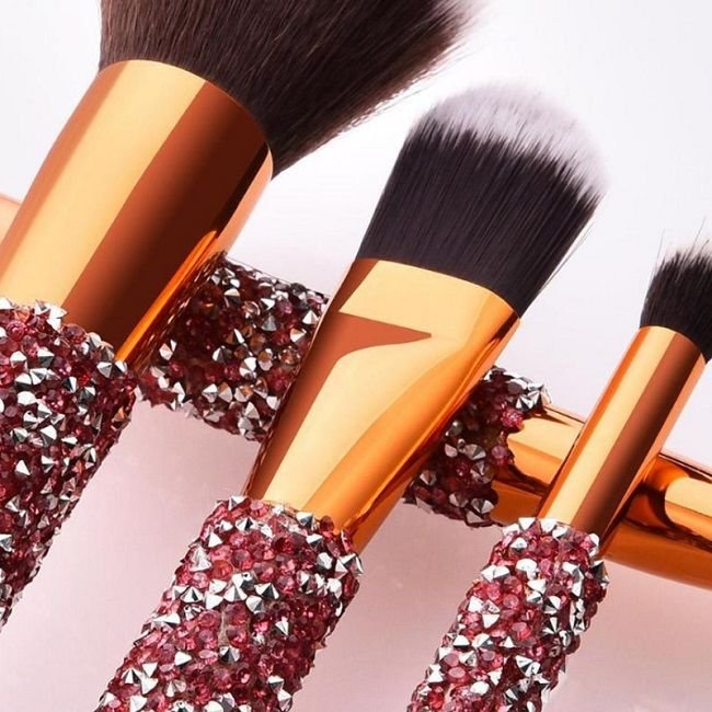 10Pcs Crystal Makeup Brushes Beauty Tool