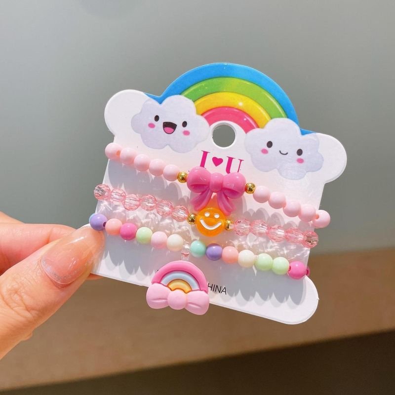 Kids Girls Cute Sweet Cartoon Acrylic Bracelet Set