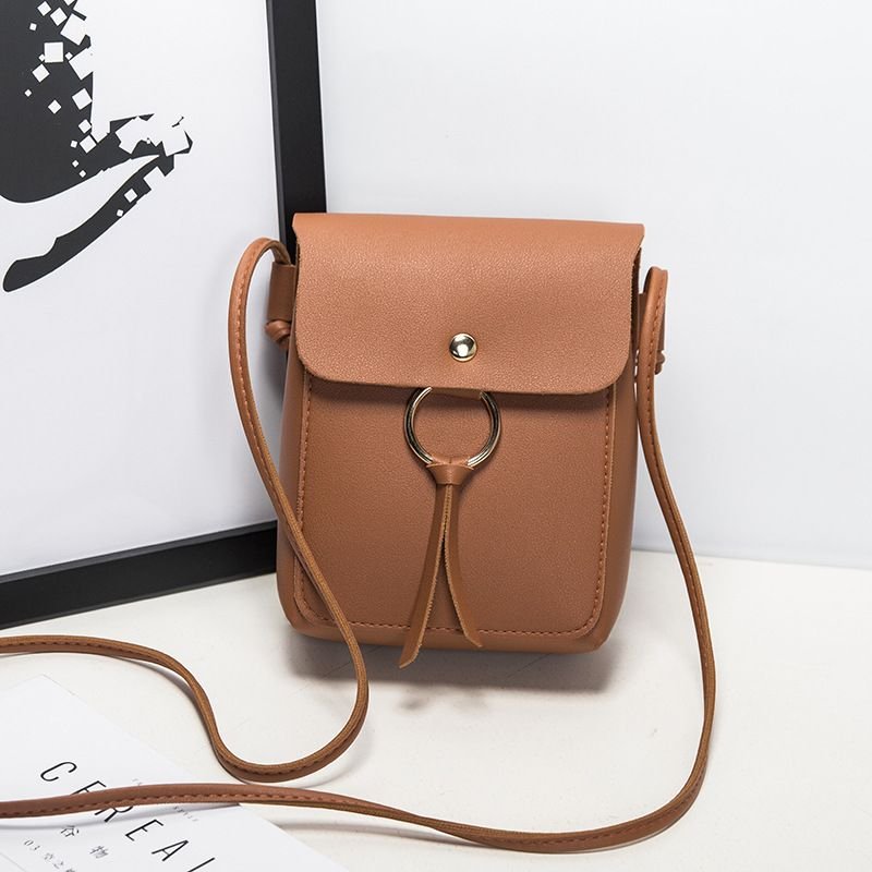 Women Fashionable Simple Solid Color Flap Magnetic Buckle Square Crossbody Bag