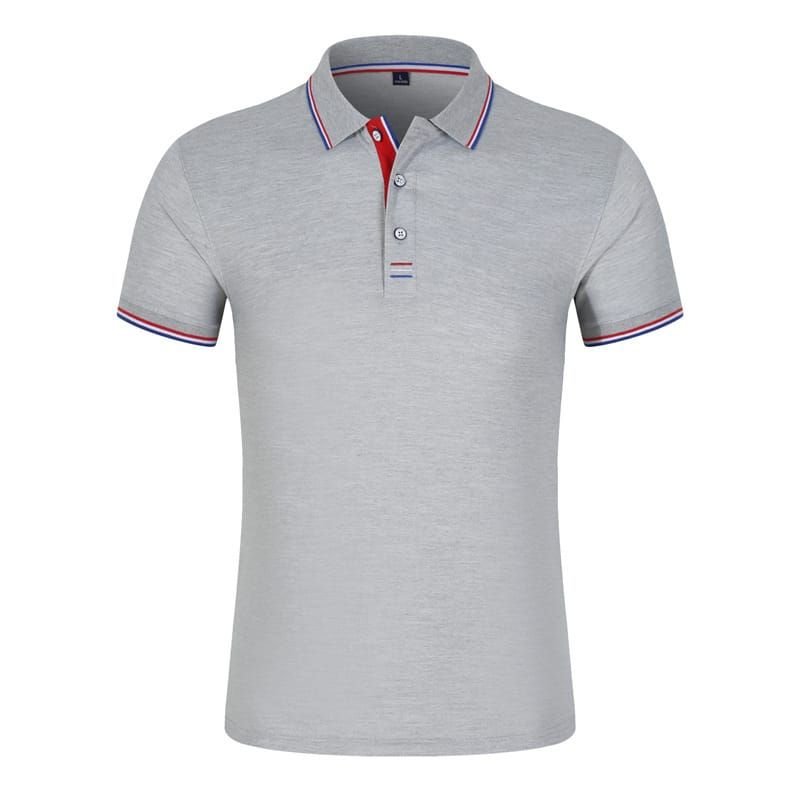 95% Cotton Men Solid Color Short Sleeves Lapel Polo Shirt Custom